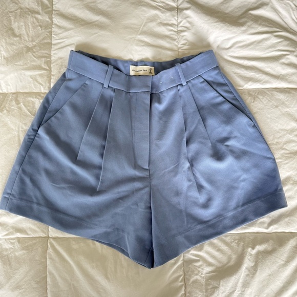 Abercrombie & Fitch Pants - Abercrombie & Fitch High Waist Blue Tailored Shorts